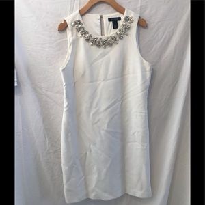 White shift dress with embellishment